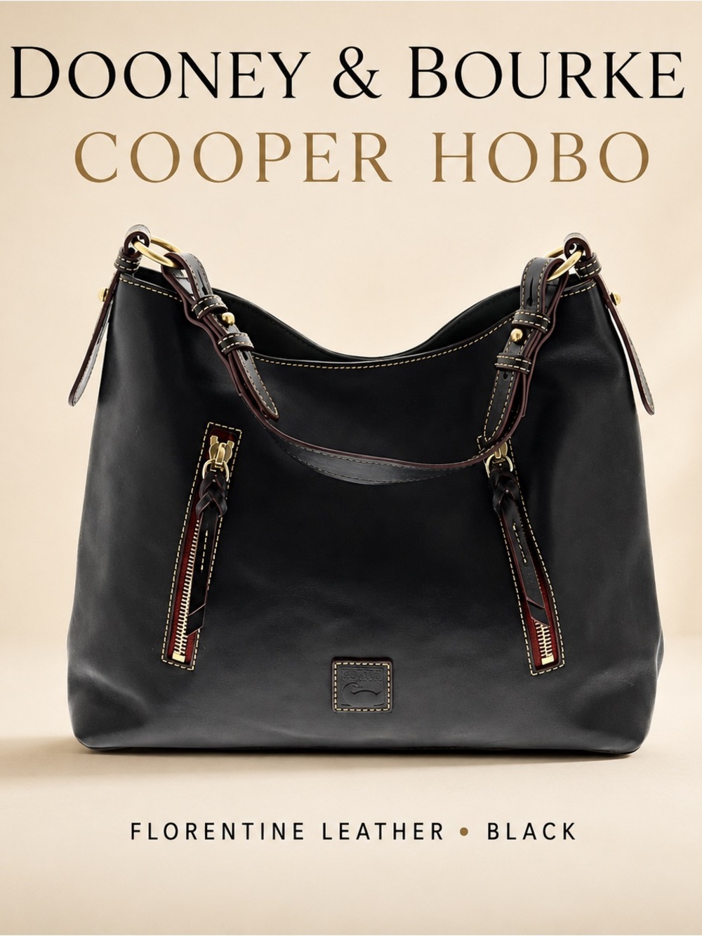 Dooney and Bourke Cooper Hobo Black Florentine